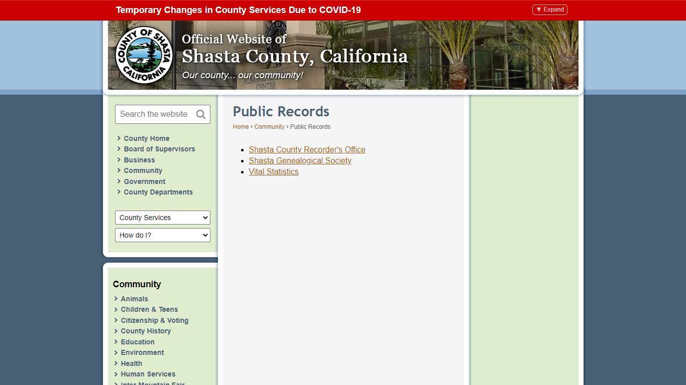 Shasta County Community - Public Records